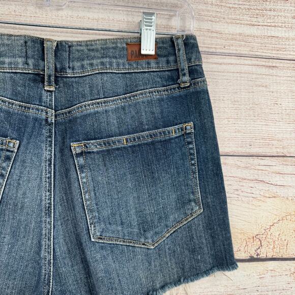 Paige Cut off Denim Jean Shorts Women's Size 27 Blue Medium Wash Denim - Picture 6 of 11